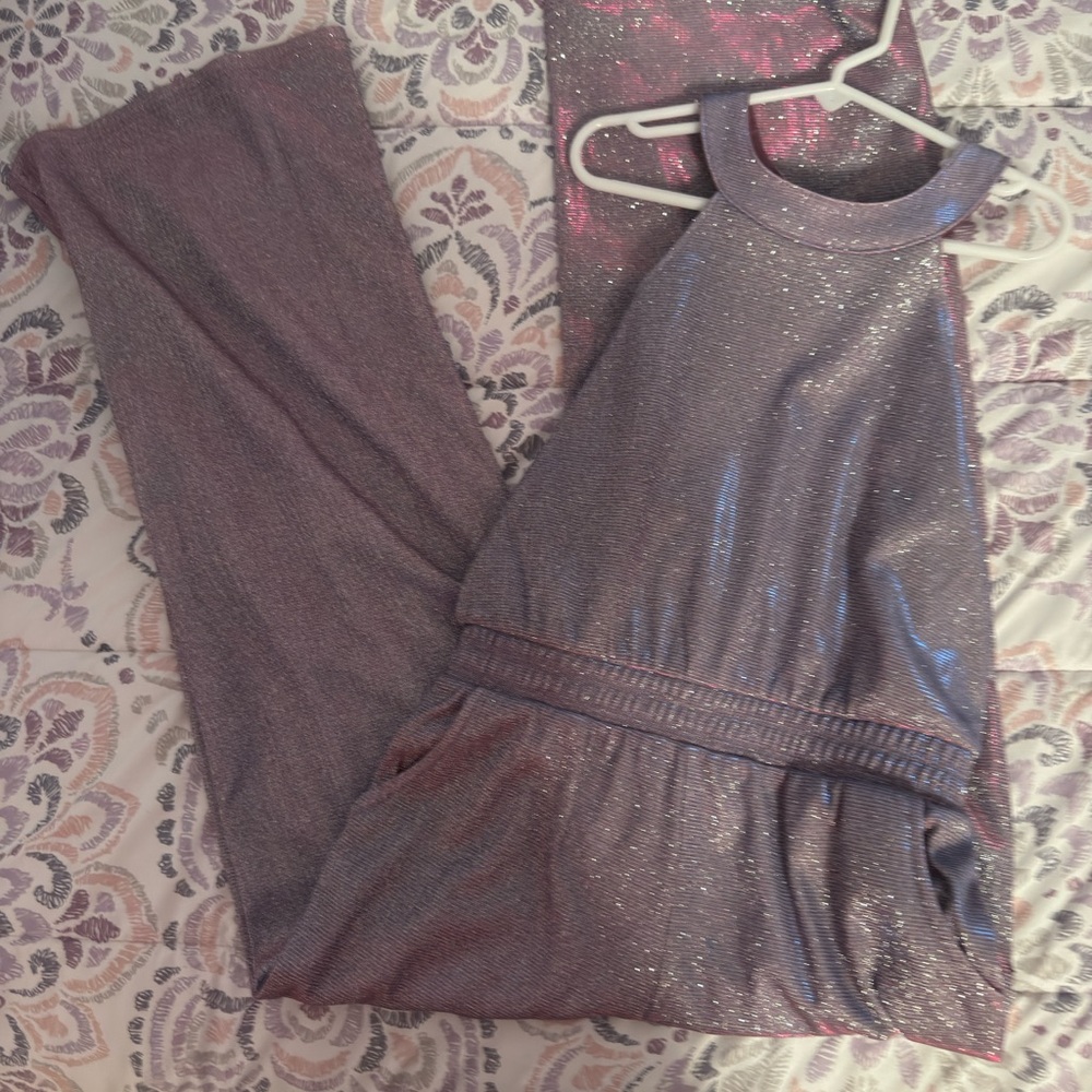 Justice Glittery Purple Jumpsuit